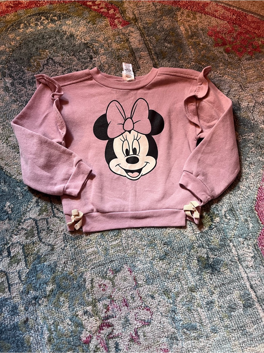 Disney Pink Minnie Mouse Sweatshirt with Bow Details